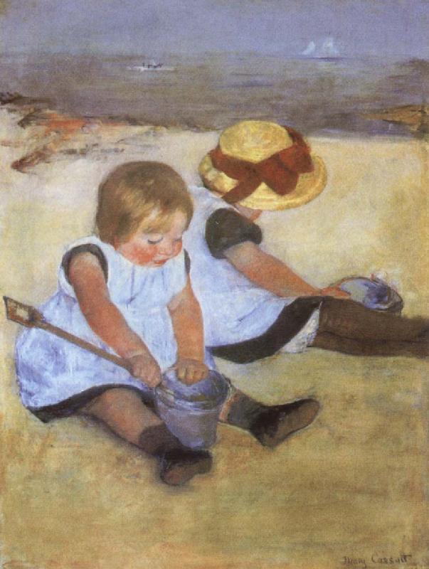 Mary Cassatt Children on the Beach oil painting image